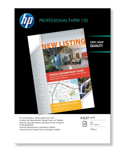 HP Professional inkjetpapier, mat, 100 vel, A3/297 x 420 mm papier voor inkjetprinter