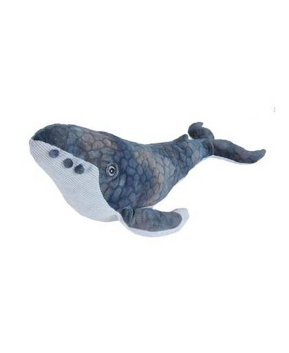 Speelgoed knuffel bultrug grijs/blauw 38 cm - blauwe walvis knuffel 38 cm