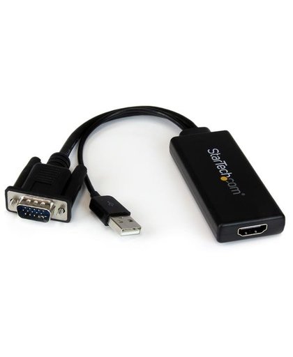StarTech.com VGA-naar-HDMI-adapter met USB-audio & -voeding draagbare VGA-naar-HDMI-converter 1080p kabeladapter/verloopstukje