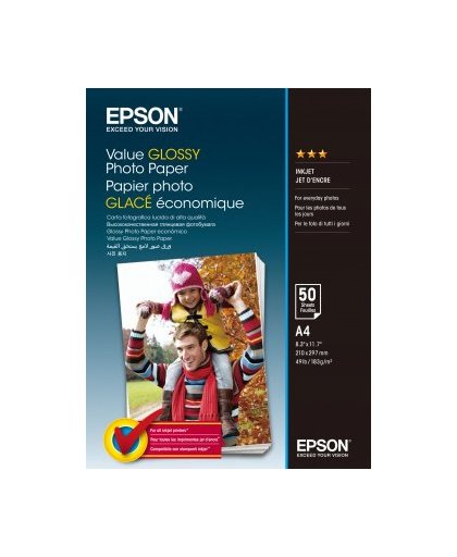 Epson Value Glossy Photo Paper - A4 - 50 Vellen pak fotopapier