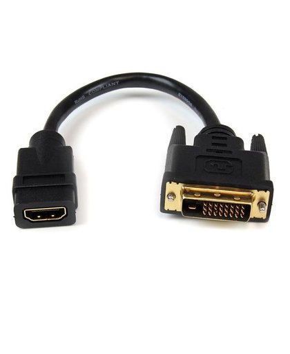 StarTech.com 20cm HDMI naar DVI-D Video Verloopkabel HDMI Vrouwtje naar DVI Mannetje kabeladapter/verloopstukje