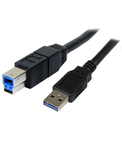 StarTech.com 3 m zwarte SuperSpeed USB 3.0-kabel A-naar-B M/M USB-kabel