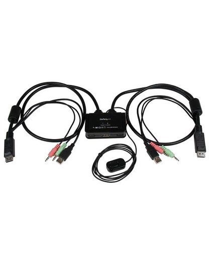 StarTech.com 2-poorts USB DisplayPort-kabel met audio en remote switch met USB-voeding KVM-switch
