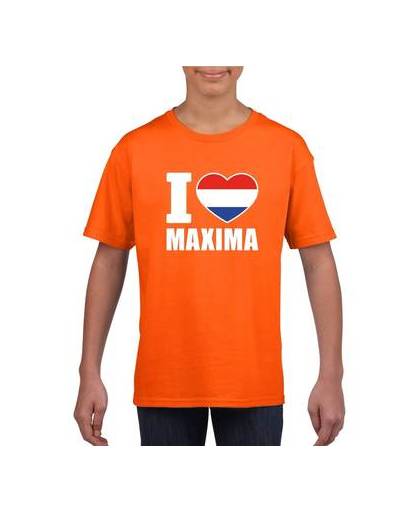 Oranje i love maxima shirt kinderen xs (110-116)
