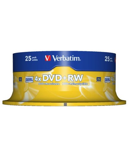 Verbatim DVD+RW Matt Silver 4.7GB DVD+RW 25stuk(s)