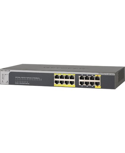 Netgear GS516TP Unmanaged Gigabit Ethernet (10/100/1000) Zwart, Grijs Power over Ethernet (PoE)