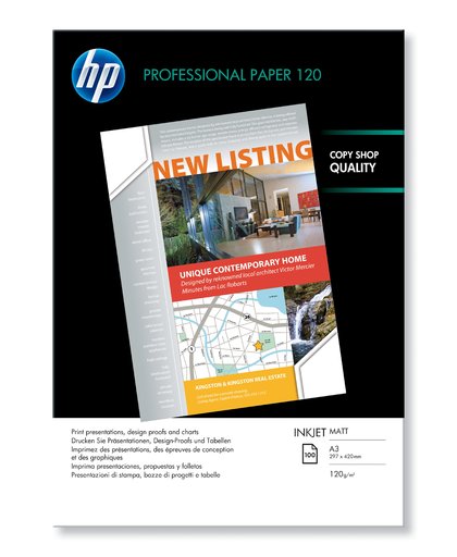 HP Professional inkjetpapier, mat, 200 vel, A4/210 x 297 mm papier voor inkjetprinter