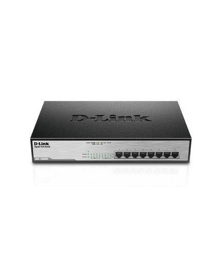 D-Link DGS-1008MP netwerk-switch Unmanaged Gigabit Ethernet (10/100/1000) Zwart 1U Power over Ethernet (PoE)