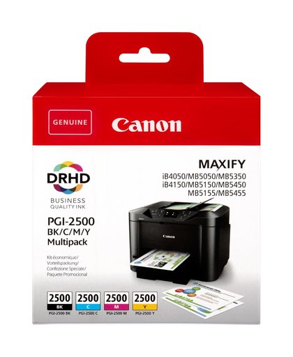 Canon PGI-2500 BK/C/M/Y 29.1ml Zwart, Cyaan, Magenta, Geel inktcartridge