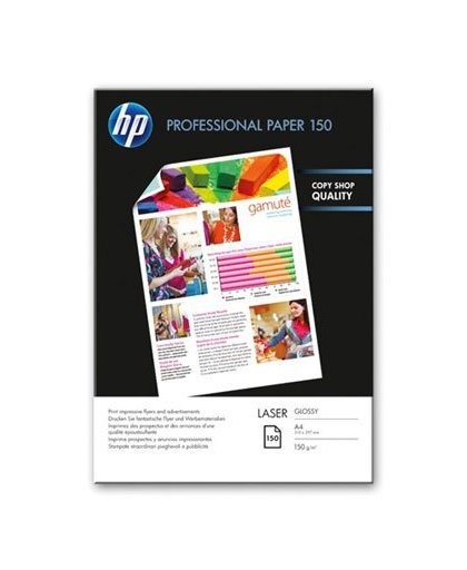 HP Professional Laser Paper, glanzend, 150 gr/m², 150 vel, A4/210 x 297 mm papier voor inkjetprinter