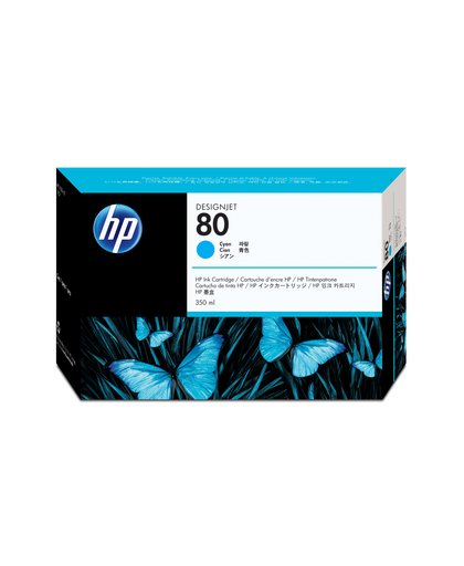 HP 80 cyaan DesignJet , 350 ml inktcartridge