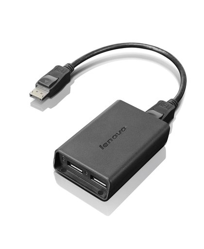 Lenovo DisplayPort to Dual-DisplayPort Monitor Cable USB A USB A Mannelijk Vrouwelijk Zwart USB-kabel