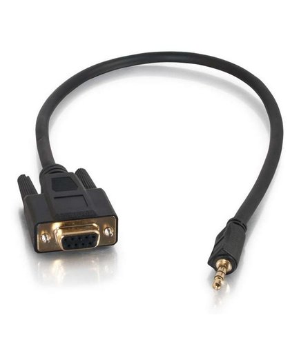 C2G 0.5m DB9 - 3.5mm m/f kabeladapter/verloopstukje Zwart