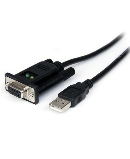 StarTech.com 1-poort USB naar Nulmodem RS232 DB9 Seriële DCE Verloopkabel met FTDI kabeladapter/verloopstukje