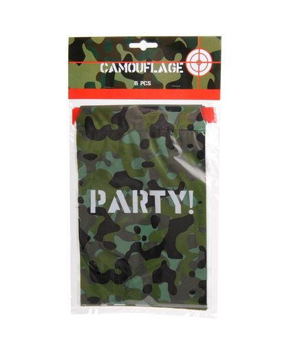 camouflage feestzakjes, 6 stuks