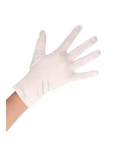 Witte korte handschoenen voor volwassenen