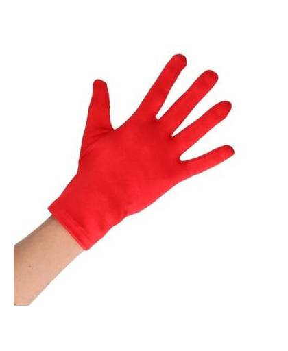 Rode korte handschoenen voor volwassenen