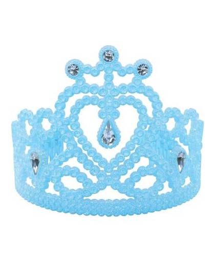 Koninginnen/prinsessen tiara blauw
