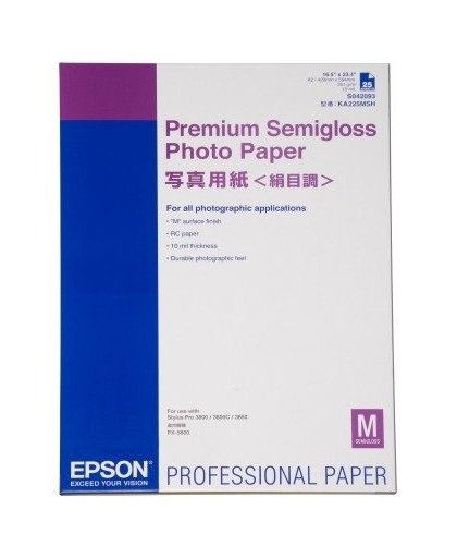 Epson Premium Semigloss Photo Paper, DIN A2, 250g/m², 25 Vel pak fotopapier