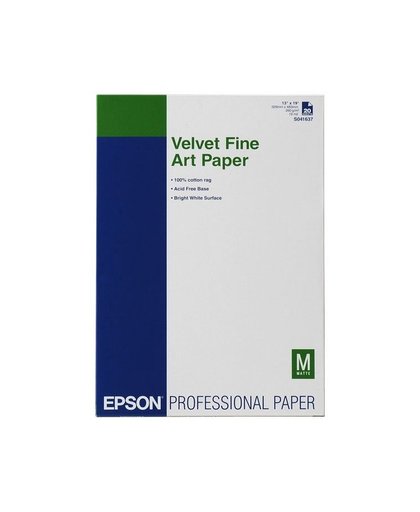 Epson Velvet Fine Art Paper, DIN A3+, 260g/m², 20 Vel papier voor inkjetprinter