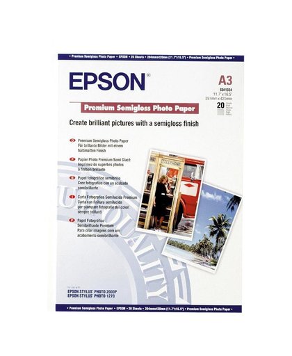 Epson Premium Semigloss Photo Paper, DIN A3, 251g/m², 20 Vel pak fotopapier