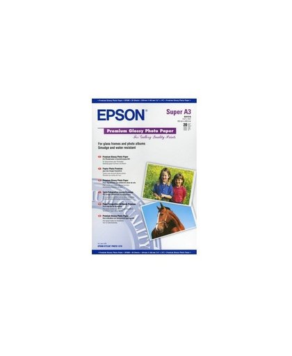 Epson Premium Glossy Photo Paper, DIN A3+, 250g/m², 20 Vel papier voor inkjetprinter