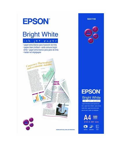 Epson Bright White Inkjet Paper - A4 - 500 Vellen pak fotopapier