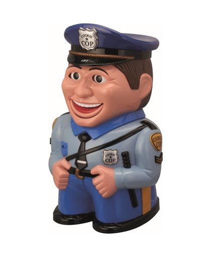 Pratende koektrommel politieagent