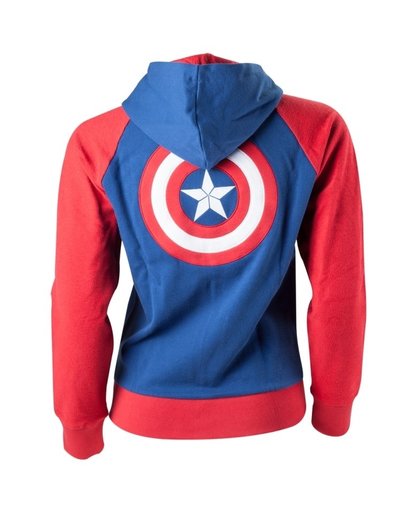 Captain America: Female Hoodie with embroidery at backside - Size S