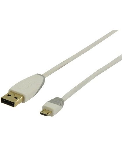 - Oplaad- / datakabel - micro-USB type B (M) naar USB (M) - 2 m - wit