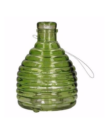 Wespenvanger van groen glas 18 cm