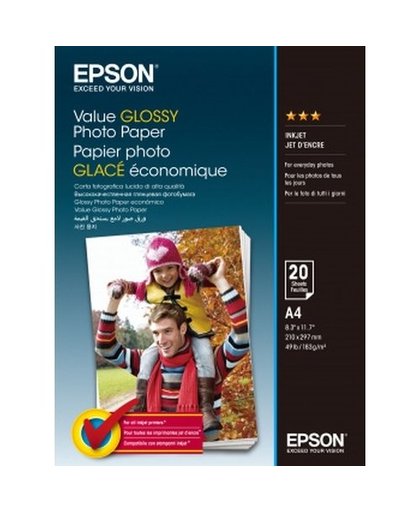 Epson Value Glossy Photo Paper - A4 - 20 Vellen pak fotopapier