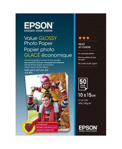 Epson Value Glossy Photo Paper - 10x15cm - 50 Vellen pak fotopapier