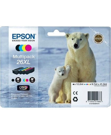 Epson Multipack 4-colours 26XL Claria Premium Ink inktcartridge