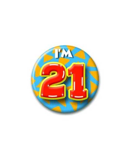 Verjaardags button i am 21