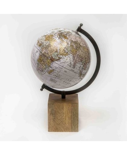 Wereldbol Globe op Blok, Ø 23 cm