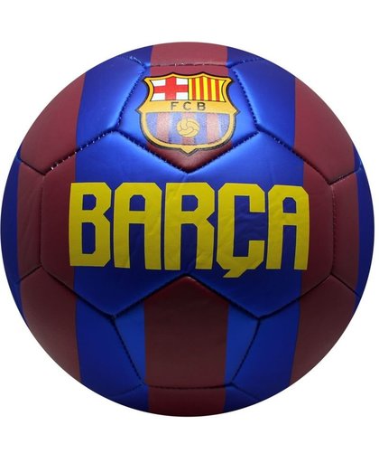 Bal barcelona leer groot rood/blauw logo shiny