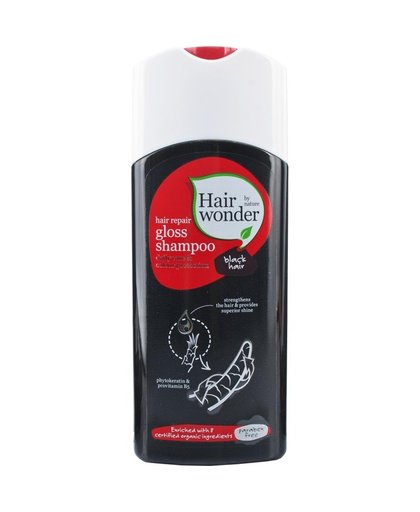 Gloss shampoo black hair, 200 ml