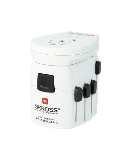 SKROSS World Travel Adapter PRO World & USB - Netspanningsadapter - 100-250 V wisselstroom V - wit