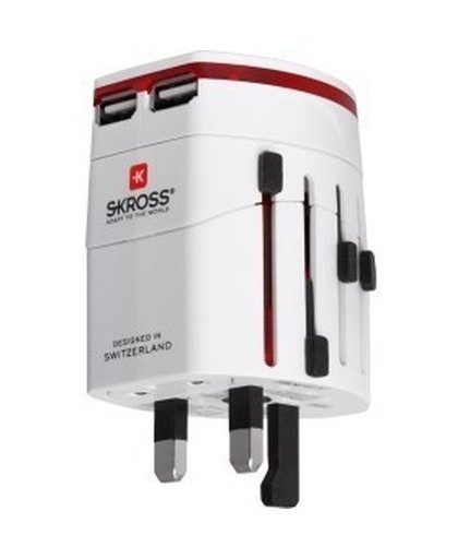 SKROSS World Travel Adapter Evo USB - Adapterpakket voedingsconnector - wit