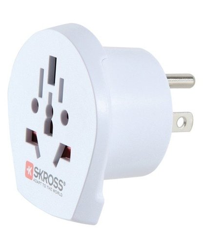 SKROSS Country Travel Adapter World to USA - Stroomconnectoradapter - BS 1363, CEI 23-16/VII, SAA AS 3112, SEV 1011, SAA AS 3112 (2 pins), Europlug (V
