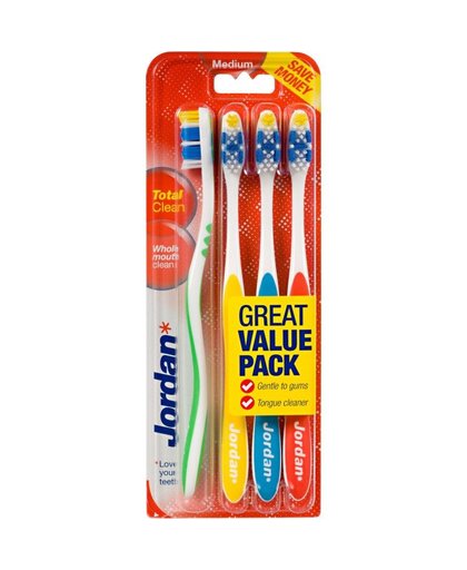 Total Clean tandenborstel (medium), 4 stuks