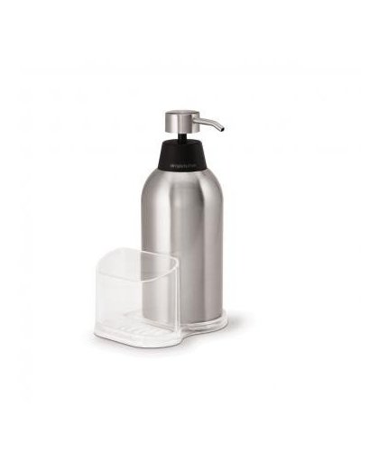 Simplehuman zeepdispenser met Caddy - 473 ml - zilverkleurig