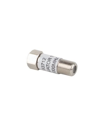 - Coaxiale verzwakker - F-connector (M) naar F-connector (V)