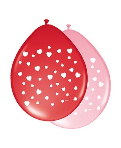 Romantische ballonnen met hartjes opdruk - 8 stuks