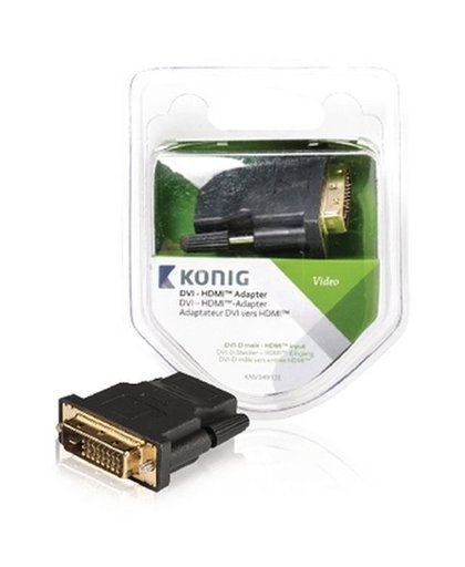 König - Videoadapter - HDMI / DVI - DVI-D (M) naar HDMI (V) - grijs, antraciet
