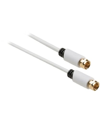 König - RF-kabel - F-connector (M) naar F-connector (M) - 3 m - coaxiaal - wit