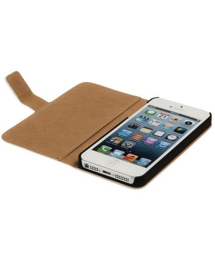 König Wallet book - Flip cover voor mobiele telefoon - wit - voor Apple iPhone 5, 5s