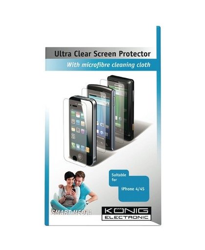 König Ultra Clear - Schermbeschermer - transparant - voor Apple iPhone 4, 4S