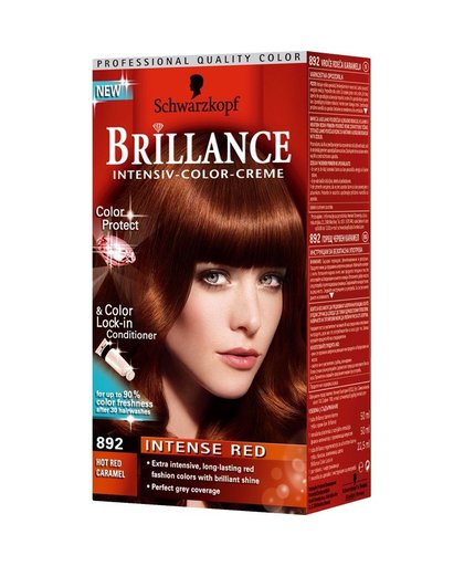 Brillance 892 hot red caramel haarkleuring, 50 ml